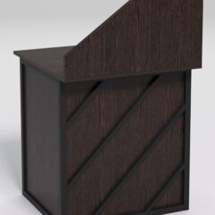 Стол рабочий офисный С-01А с экраном СТРОНГ в стиле ЛОФТ декор №2, Дуб Венге