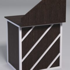 Стол рабочий офисный С-01А с экраном СТРОНГ в стиле ЛОФТ декор №2, Дуб Венге + металлический каркас Белый