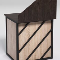 Стол рабочий офисный С-01А с экраном СТРОНГ в стиле ЛОФТ декор №2, Дуб Венге и Дуб Сонома