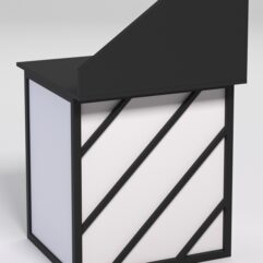 Стол рабочий офисный С-01А с экраном СТРОНГ в стиле ЛОФТ декор №2, Черный и Белый