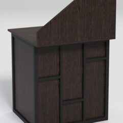 Стол рабочий офисный С-01А с экраном СТРОНГ в стиле ЛОФТ декор №3, Дуб Венге