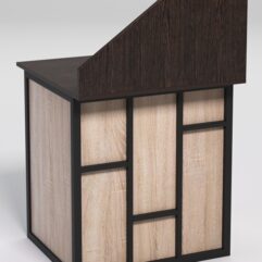 Стол рабочий офисный С-01А с экраном СТРОНГ в стиле ЛОФТ декор №3, Дуб Венге и Дуб Сонома