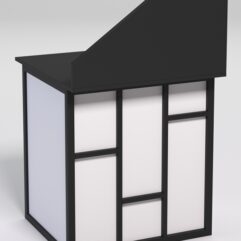 Стол рабочий офисный С-01А с экраном СТРОНГ в стиле ЛОФТ декор №3, Черный и Белый