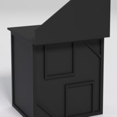 Стол рабочий офисный С-01А с экраном СТРОНГ в стиле ЛОФТ декор №4, Черный