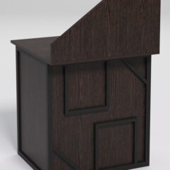 Стол рабочий офисный С-01А с экраном СТРОНГ в стиле ЛОФТ декор №4, Дуб Венге