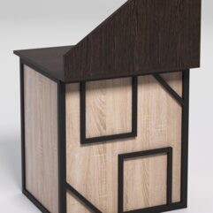 Стол рабочий офисный С-01А с экраном СТРОНГ в стиле ЛОФТ декор №4, Дуб Венге и Дуб Сонома