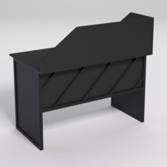 Стол рабочий офисный С-02 с экраном СТРОНГ в стиле ЛОФТ декор №2, Черный