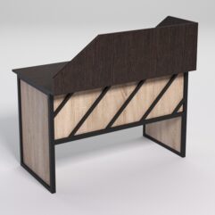 Стол рабочий офисный С-02 с экраном СТРОНГ в стиле ЛОФТ декор №2, Дуб Венге и Дуб Сонома