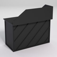 Стол рабочий офисный С-02А с экраном СТРОНГ в стиле ЛОФТ декор №2, Черный