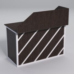 Стол рабочий офисный С-02А с экраном СТРОНГ в стиле ЛОФТ декор №2, Дуб Венге + металлический каркас Белый