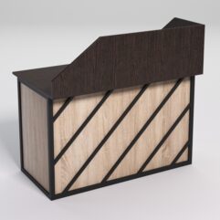 Стол рабочий офисный С-02А с экраном СТРОНГ в стиле ЛОФТ декор №2, Дуб Венге и Дуб Сонома