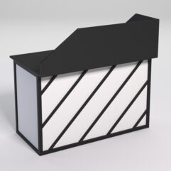 Стол рабочий офисный С-02А с экраном СТРОНГ в стиле ЛОФТ декор №2, Черный и Белый