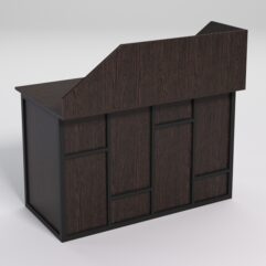 Стол рабочий офисный С-02А с экраном СТРОНГ в стиле ЛОФТ декор №3, Дуб Венге