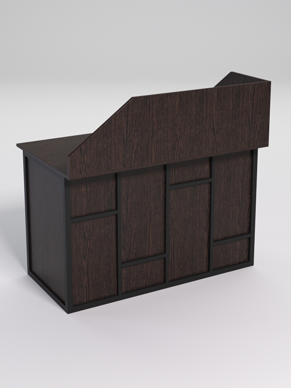 Стол рабочий офисный С-02А с экраном СТРОНГ в стиле ЛОФТ декор №3, Дуб Венге