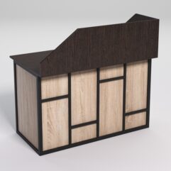 Стол рабочий офисный С-02А с экраном СТРОНГ в стиле ЛОФТ декор №3, Дуб Венге и Дуб Сонома