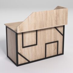 Стол рабочий офисный С-02А с экраном СТРОНГ в стиле ЛОФТ декор №4, Дуб Сонома