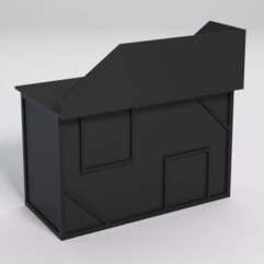 Стол рабочий офисный С-02А с экраном СТРОНГ в стиле ЛОФТ декор №4, Черный