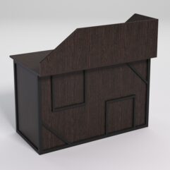 Стол рабочий офисный С-02А с экраном СТРОНГ в стиле ЛОФТ декор №4, Дуб Венге