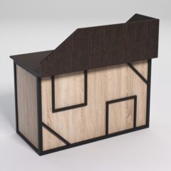 Стол рабочий офисный С-02А с экраном СТРОНГ в стиле ЛОФТ декор №4, Дуб Венге и Дуб Сонома