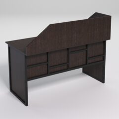 Стол рабочий офисный С-03 с экраном СТРОНГ в стиле ЛОФТ декор №3, Дуб Венге