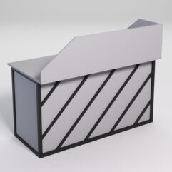 Стол рабочий офисный С-03А с экраном СТРОНГ в стиле ЛОФТ декор №2, Серый