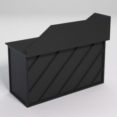 Стол рабочий офисный С-03А с экраном СТРОНГ в стиле ЛОФТ декор №2, Черный