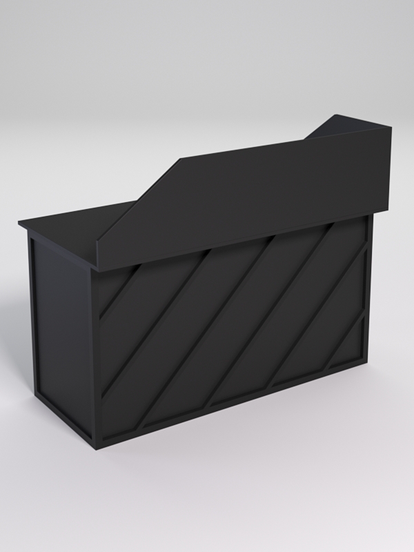 Стол рабочий офисный С-03А с экраном СТРОНГ в стиле ЛОФТ декор №2, Черный