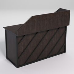 Стол рабочий офисный С-03А с экраном СТРОНГ в стиле ЛОФТ декор №2, Дуб Венге