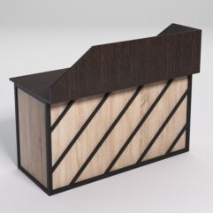 Стол рабочий офисный С-03А с экраном СТРОНГ в стиле ЛОФТ декор №2, Дуб Венге и Дуб Сонома