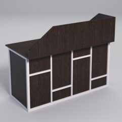 Стол рабочий офисный С-03А с экраном СТРОНГ в стиле ЛОФТ декор №3, Дуб Венге + металлический каркас Белый