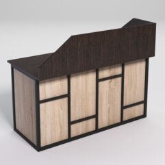 Стол рабочий офисный С-03А с экраном СТРОНГ в стиле ЛОФТ декор №3, Дуб Венге и Дуб Сонома