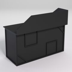 Стол рабочий офисный С-03А с экраном СТРОНГ в стиле ЛОФТ декор №4, Черный