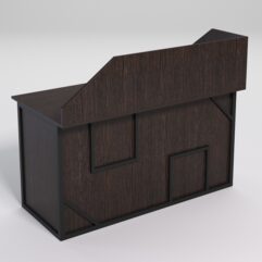 Стол рабочий офисный С-03А с экраном СТРОНГ в стиле ЛОФТ декор №4, Дуб Венге