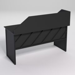 Стол рабочий офисный С-04 с экраном СТРОНГ в стиле ЛОФТ декор №2, Черный