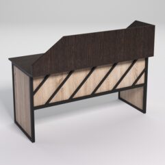 Стол рабочий офисный С-04 с экраном СТРОНГ в стиле ЛОФТ декор №2, Дуб Венге и Дуб Сонома