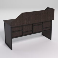 Стол рабочий офисный С-04 с экраном СТРОНГ в стиле ЛОФТ декор №3, Дуб Венге