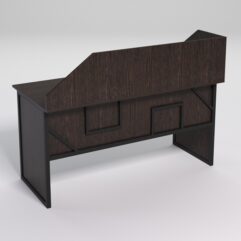 Стол рабочий офисный С-04 с экраном СТРОНГ в стиле ЛОФТ декор №4, Дуб Венге