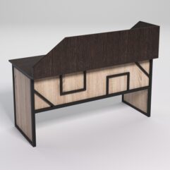 Стол рабочий офисный С-04 с экраном СТРОНГ в стиле ЛОФТ декор №4, Дуб Венге и Дуб Сонома