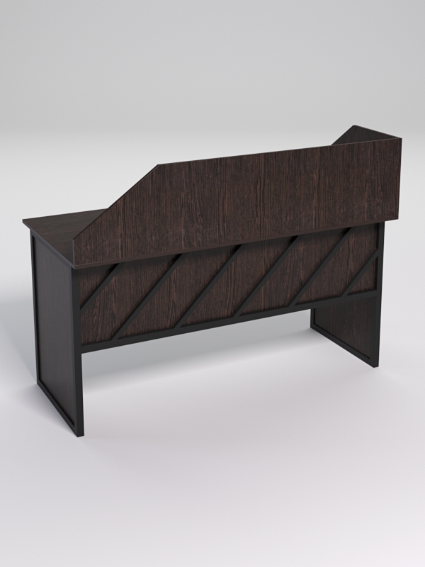 Стол рабочий офисный С-04А с экраном СТРОНГ в стиле ЛОФТ декор №2, Дуб Венге