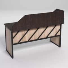 Стол рабочий офисный С-04А с экраном СТРОНГ в стиле ЛОФТ декор №2, Дуб Венге и Дуб Сонома