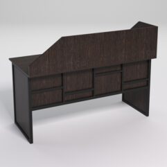 Стол рабочий офисный С-04А с экраном СТРОНГ в стиле ЛОФТ декор №3, Дуб Венге