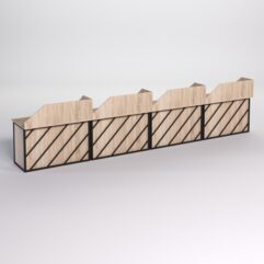 Столы рабочие офисные С-02А с экраном (комплект 4шт) СТРОНГ в стиле ЛОФТ декор №2, Дуб Сонома