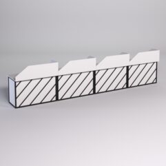 Столы рабочие офисные С-02А с экраном (комплект 4шт) СТРОНГ в стиле ЛОФТ декор №2, Белый