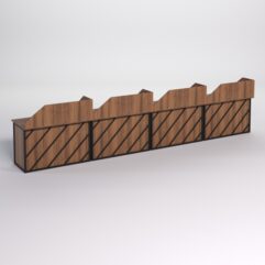 Столы рабочие офисные С-02А с экраном (комплект 4шт) СТРОНГ в стиле ЛОФТ декор №2, Орех