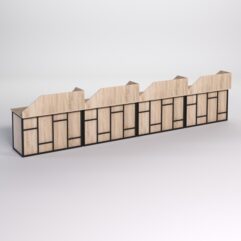 Столы рабочие офисные С-02А с экраном (комплект 4шт) СТРОНГ в стиле ЛОФТ декор №3, Дуб Сонома