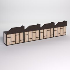 Столы рабочие офисные С-02А с экраном (комплект 4шт) СТРОНГ в стиле ЛОФТ декор №3, Дуб Венге и Дуб Сонома