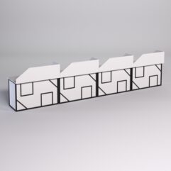 Столы рабочие офисные С-02А с экраном (комплект 4шт) СТРОНГ в стиле ЛОФТ декор №4, Белый