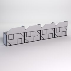 Столы рабочие офисные С-02А с экраном (комплект 4шт) СТРОНГ в стиле ЛОФТ декор №4, Серый