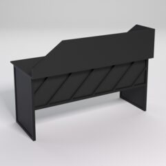 Стол рабочий офисный С-05 с экраном СТРОНГ в стиле ЛОФТ декор №2, Черный