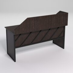 Стол рабочий офисный С-05 с экраном СТРОНГ в стиле ЛОФТ декор №2, Дуб Венге